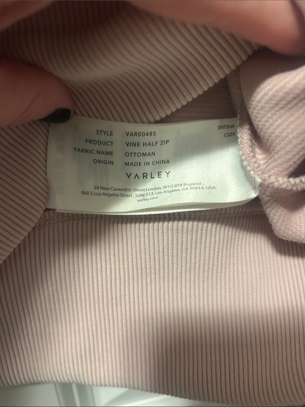 Varley Vine Half Zip Pullover in Pale Pink - Picture 3 of 5